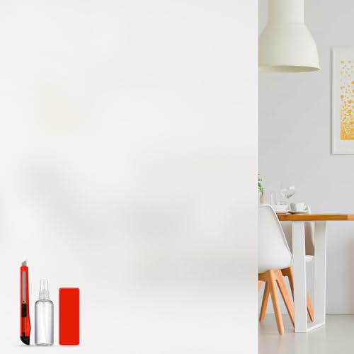 Window Privacy Film Frosted Privacy Window Film Heat Control UV Blocking Frosted Glass Window Film Static Cling Non-Adhesive Reusable Door Coverings for Bathroom&Home&Office(35.4 * 78.7'')