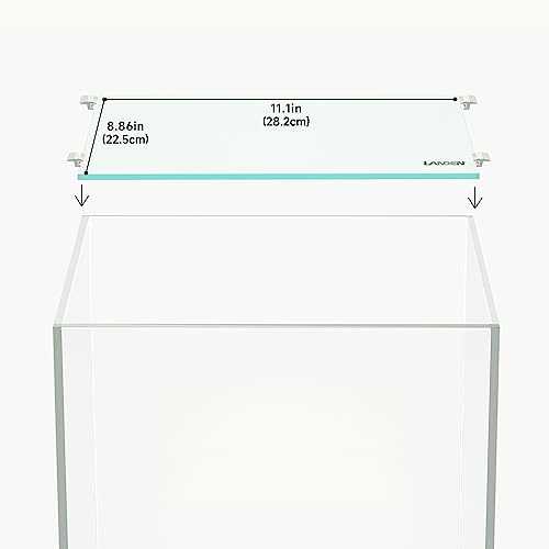 4mm Thick Clear Glass Aquarium Lid, Includes 4 Clips for Secure Placement, 282 x 225mm(11.1x8.86 inches) for 290-294 mm Inner Length Aquariums, Adapted to CB303030, ARF30 - size: 282x225mm (1 pc)