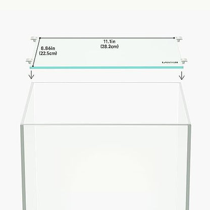 4mm Thick Clear Glass Aquarium Lid, Includes 4 Clips for Secure Placement, 282 x 225mm(11.1x8.86 inches) for 290-294 mm Inner Length Aquariums, Adapted to CB303030, ARF30 - size: 282x225mm (1 pc)