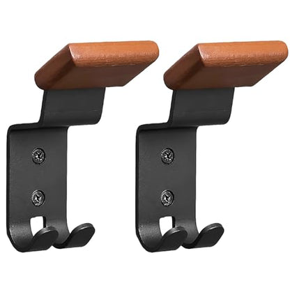 Helmet Holder with Hooks, Beech Wood, Steel, Wall Mount