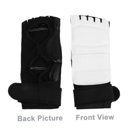 BESPORTBLE Taekwondo Double-Layer Reinforcement and Ventilated Design Foot Protector 1 Pair White Pu Sparring Gear Lightweight and Comfortable for Kickboxing Sessions and MMA Sparring Drills