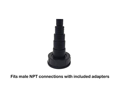 Universal Pond Tubing Pump Fitting, 30 Configurations, Works with Most Pumps, Fish Safe, Black, 2-Pack - size: 2 Pack