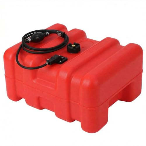15 Gallon Portable Marine Can, Large Capacity Boat Tank, 2-Way Vented Cap, Built-in Gauge & Pick-Up, Handles, for Outboard Engine Boats,Yacht, Fishing,Deck Boats
