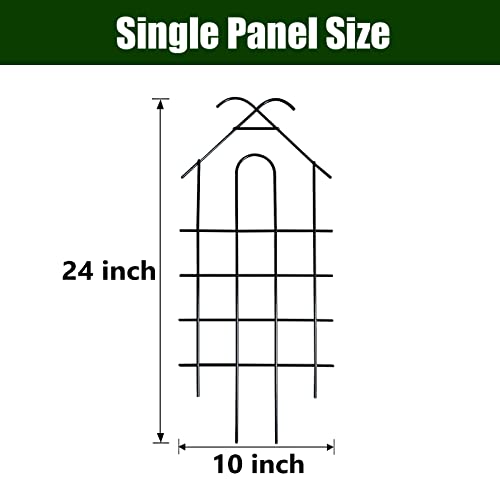24" Metal Garden Trellis for Climbing Plants, 4 Pack Plant Trellis for Potted Plants, Indoor Outdoor Black Trellis for Vines, Flowers, House Plants, 10" Wide - size: 24 inch
