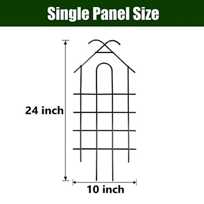 24" Metal Garden Trellis for Climbing Plants, 4 Pack Plant Trellis for Potted Plants, Indoor Outdoor Black Trellis for Vines, Flowers, House Plants, 10" Wide - size: 24 inch
