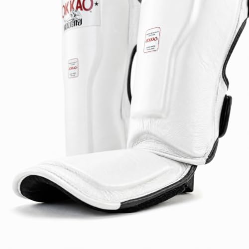 YOKKAO Matrix Muay Thai Kickboxing MMA Shin Guards with Knee Guards - color: Matrix White, size: Medium