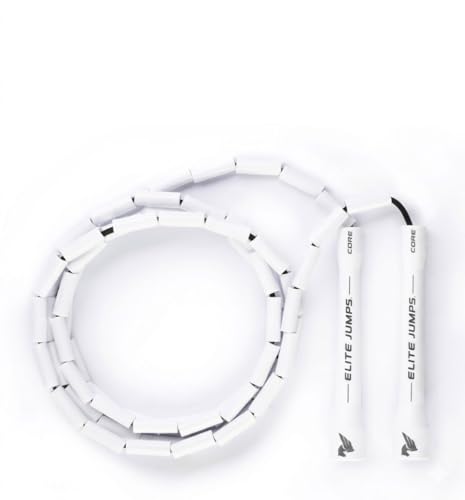 Elite Jumps 1-inch Beaded Jump Rope, Adjustable Shatterproof - color: White/White