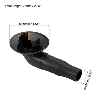MECCANIXITY Air Conditioner Drain Hose Connector 19mm Tube Elbow Fitting Replacement Part Accessories for Mini-Split Window AC, Black Pack of 5