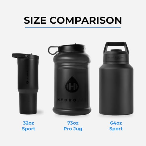 HydroJug Sport Jug 64oz Insulated Half Gallon Water Bottle, White - color: White