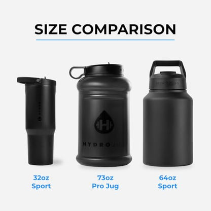HydroJug Sport Jug 64oz Insulated Half Gallon Water Bottle, White - color: White