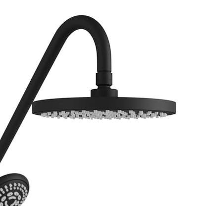 PULSE ShowerSpas Kauai III Matte Black Rain Shower Head with Handheld Spray - 1.8 GPM, 8" Showerhead, 5-Function HandShower, Adjustable Slide Bar - Shower Heads with Handheld Spray Combo - size: 1.8 Gallon Per Minute, style: Matte Black