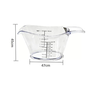 2-Pack Small Measuring Cups, 2 oz/60 ml Mini Measuring Cups, with Small Spoon/Large Spoon/Ounce/Milliliter Markings, Transparent 2 oz Cups, For Kitchen and Laundry
