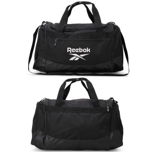 Reebok Lightweight Unisex Carry On Gym Duffle Bag for Men & Women, Sports - color: Cade - Black/White