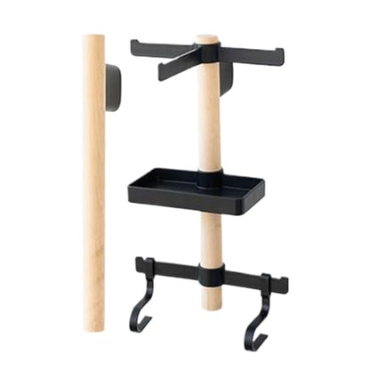 Bicycle Equipment Rack – Solid Wood Wall Holder, Gear Storage Organizer, Helmet Shoe Glasses Stand | Mounted Wall Display, Compact Storage Solution for Cycling Accessories and Gear - size: Perforated version