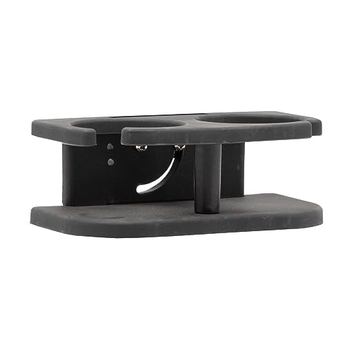 Extreme Max 3005.5689 Adjustable 2-Drink Mug Cup & Can Holder for Horizontal and Vertical Round Pontoon Rails - Black