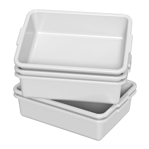 8 L Plastic Bus Tubs, Commercial Bus Tub Tote Box, Light Gray, 5 Packs - size: 8 L