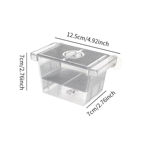 predolo Aquarium Hatching Box for Fish Breeding with Suction Cups for Betta Guppy, S - size: S