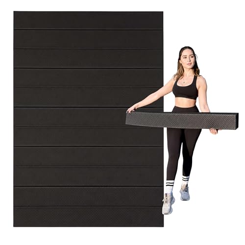 Extra Wide & Large Foldable Yoga Mat, 72" x 48", 6mm/8mm Thick - color: Black, size: 48" x 72" x 1/3"