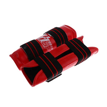 Shin Instep & Elbow Pads MMA Leg and Arm Guards Taekwondo Muay Thai Kick Boxing Protector Set Red M