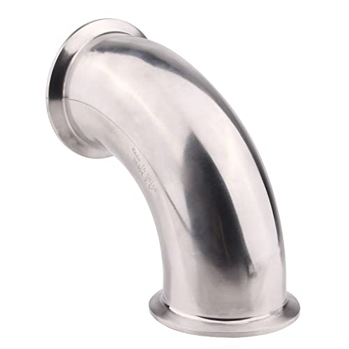 DERNORD Sanitary Ferrule Elbow 90 Degree Pipe Fitting with 2 Pieces Silicone Gasket SS304 Tri Clamp (2-1/2" Tube OD) - size: 2-1/2" Tube OD, style: Pack of 1
