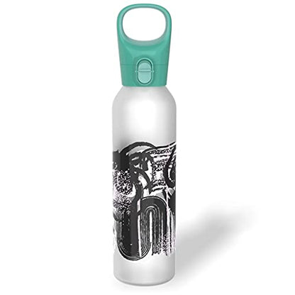 Pyrex 24-Oz Color Changing Glass Water Bottle with Silicone Coating, Leakproof and Textured Glass Reusable Water Bottle with Flip-Top Lid, Eco-Friendly, BPA-Free Silicone Coating, Doodles