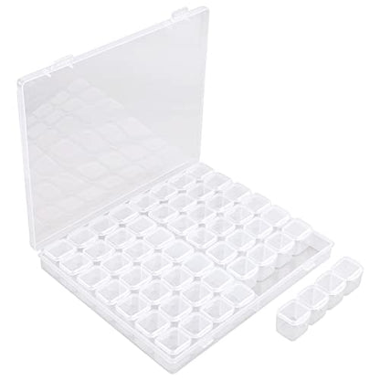 Segbeauty 56 Grids Clear Plastic Organizer Box, Gem Jewelry Storage Container with Dividers, Bead Organizer Earrings Storage Box Seeds Craft Organizers Screw Tool Boxes for Small Parts