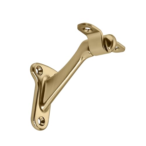 6 Pack 3 Inch Champagne Bronze Hand Rail Bracket Heavy Duty Hardware for Stairways, Home or Office Vintage Stair Support Handrail Brackets - style: Champagne Bronze
