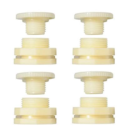 3/4" ABS Bulkhead Water Tank Connector Adapter Fitting with Plugs Thru-Bulk Pipe Fitting (Set of 4) - size: 3/4 inch, style: Set of 4