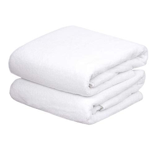 JML Large Bath Towels with Hanging Loop, 30"x60", White, Set of 2 - color: White, size: 30 in x 60 in