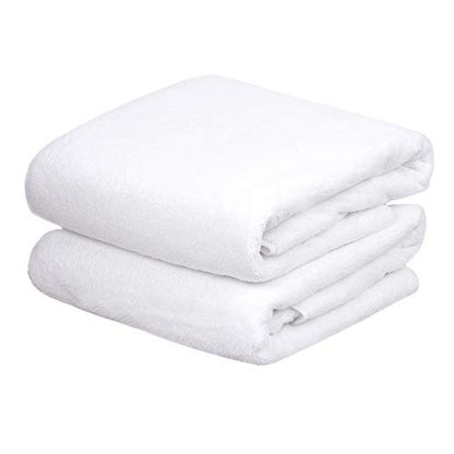 JML Large Bath Towels with Hanging Loop, 30"x60", White, Set of 2 - color: White, size: 30 in x 60 in