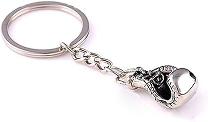 GANPUB 1Pc Silver Boxing Glove Style Keychain Zinc Alloy Key Holder Car Key Ring, Keychains, Accessories