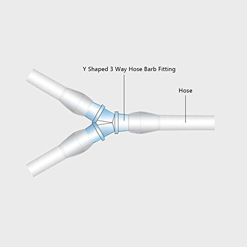 1/8" Hose Barb Fitting Equal Barbed Y Shaped 3 Way plastic Tubing Joint Splicer Mender Adapter Union for Oxygen Tubing Pipe Household Fuel Gas Liquid Air (Pack of 4)