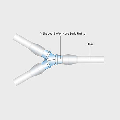 1/8" Hose Barb Fitting Equal Barbed Y Shaped 3 Way plastic Tubing Joint Splicer Mender Adapter Union for Oxygen Tubing Pipe Household Fuel Gas Liquid Air (Pack of 4)