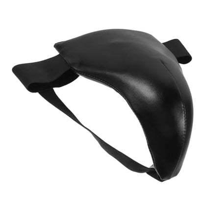 Integrated Groin Protector for Martial Arts Training, Black PU