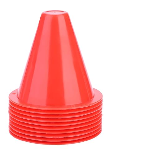 OUKENS Training Marker Cones, 10pcs 3 Inch Mini Sports Cones Football Training Sports Equipment Roller Skating Barriers Plastic Marker Holder Accessory for Fitness Practice - color: Red