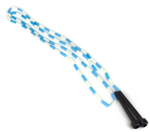 K-Roo Sports Jump Rope with Plastic Beaded Segmentation - color: Blue/White