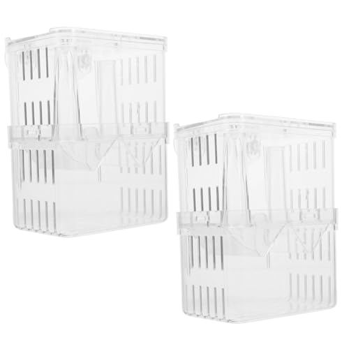 ORFOFE Separation Container 2pcs Fish Tank Nursery Box Guppy Breeding Box Fry Hatchery Incubator Practical Design