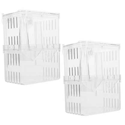 ORFOFE Separation Container 2pcs Fish Tank Nursery Box Guppy Breeding Box Fry Hatchery Incubator Practical Design