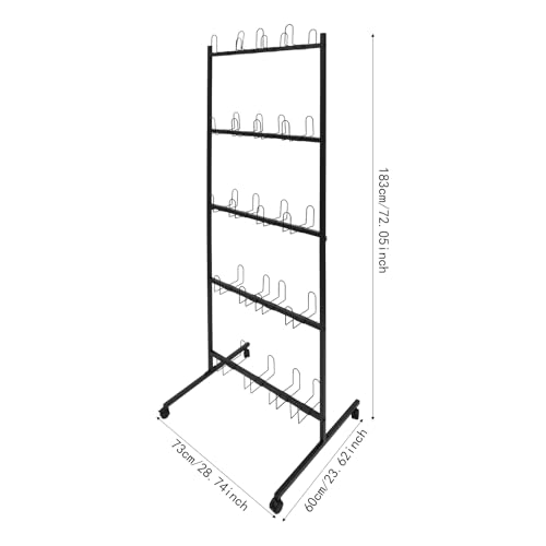 TFCFL Boxing Gloves Drying Rack, Boxing Glove Storage Stand with Universal Wheels,5-Tier Metal Boxing Gloves to Dry Out,Holds 20 Pair of Gloves - color: Black