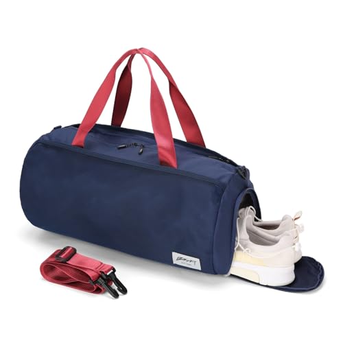BESMART Gym Bags for Men with Side Pocket，38L Large Sports Gym Duffle Bag - color: Navy Blue With Tpu Pocket