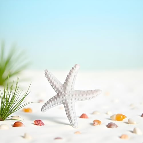 1Pc White Resin Ocean Beach Starfish Natural Seashell Starfish Ornaments for Wedding Decor Beach Theme Party Home DIY Craft Fish Tank Holiday Decoration, Vase Filler, Home and Kitchen
