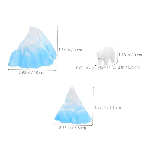 BESTonZON 3pcs Realistic Underwater Mountain Decoration for Aquariums Educational Polar Figurines for Durable Water Resistant Design