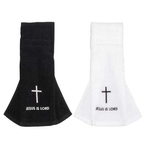 2 Pcs Cotton Christian Cross Football Towel with Hook and Loop