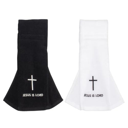 2 Pcs Cotton Christian Cross Football Towel with Hook and Loop