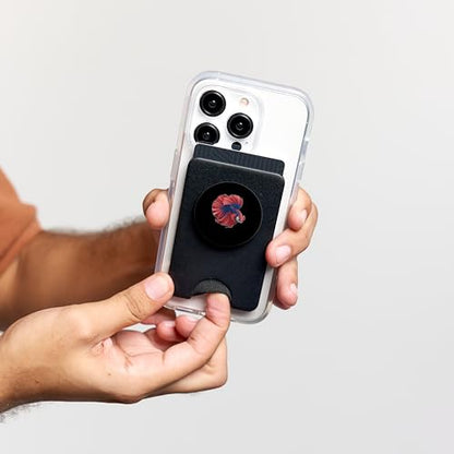 Colorful Betta Fish Portrait Vibrant Aquarium Art PopSockets PopWallet for MagSafe - style: Magnetic PopWallet