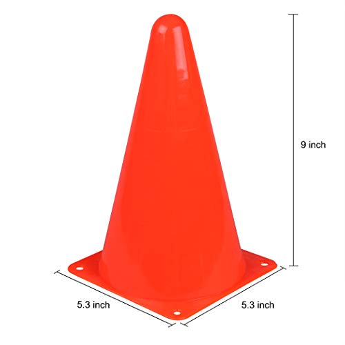 CARTMAN Agility Training Cones, Plastic Soccer Field Markers Indoor Outdoor for Events - style: 9" 12pk
