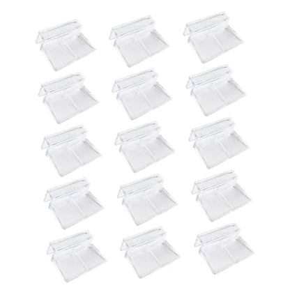 WOONEKY 15pcs Aquarium Stand Acrylic Clips Fish Tank Cover Holder Betta Aquarium Tank Brackets Easy Installation - size: 5.5X4X1.8CM