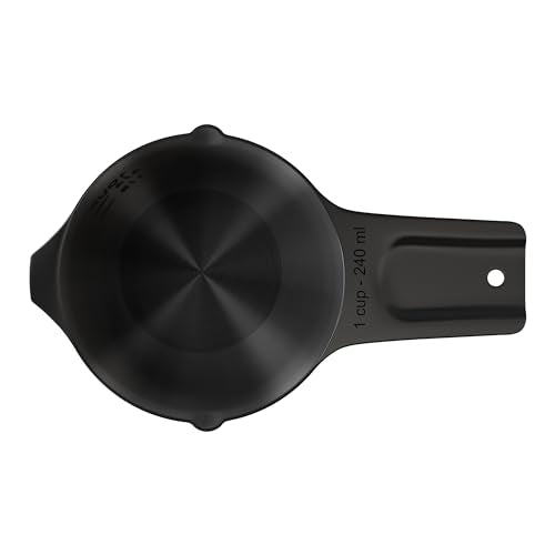 Color Up 1 Cup Measuring Cup (240 ml) – Premium Black Stainless Steel, Accurate for Wet & Dry Ingredients, Embossed Markings, Easy-Pour Spouts, Dishwasher-Safe, Kitchen Essential - size: 1 Cup (240 ml) Black
