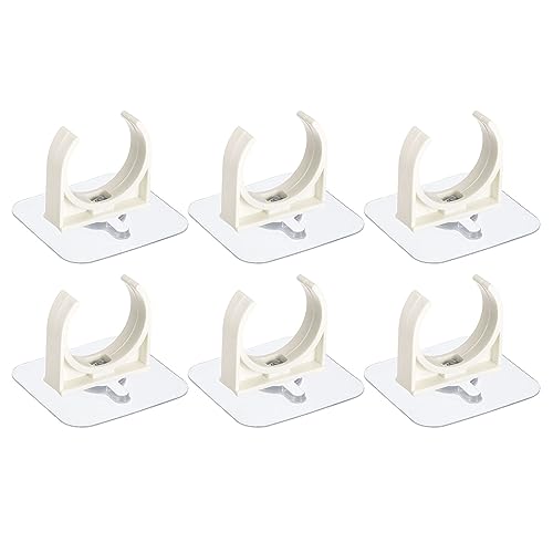 uxcell PVC Water Pipe Clamp Clips, 6pcs Fit for 40mm(1-9/16") OD Tubing Hose Hanger Support U-Shaped Pipe Clips with Adhesive for Water Pipe, Gas Tubing - size: 40mm