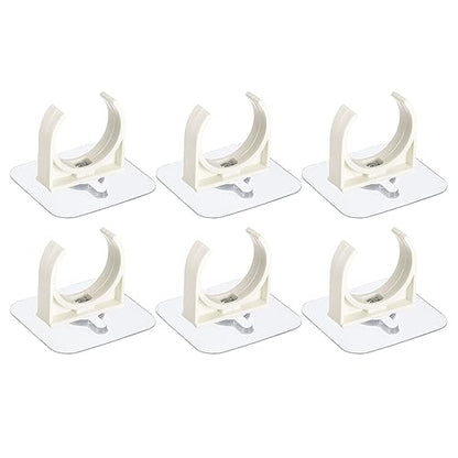 uxcell PVC Water Pipe Clamp Clips, 6pcs Fit for 40mm(1-9/16") OD Tubing Hose Hanger Support U-Shaped Pipe Clips with Adhesive for Water Pipe, Gas Tubing - size: 40mm